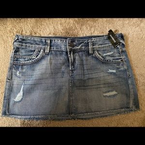 Express mini denim skirt